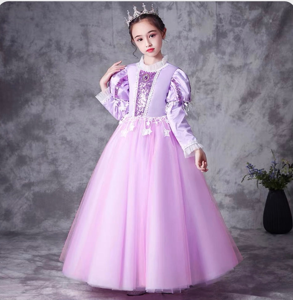 Children's Halloween costume ;Girls long-sleeved Snow White Dress