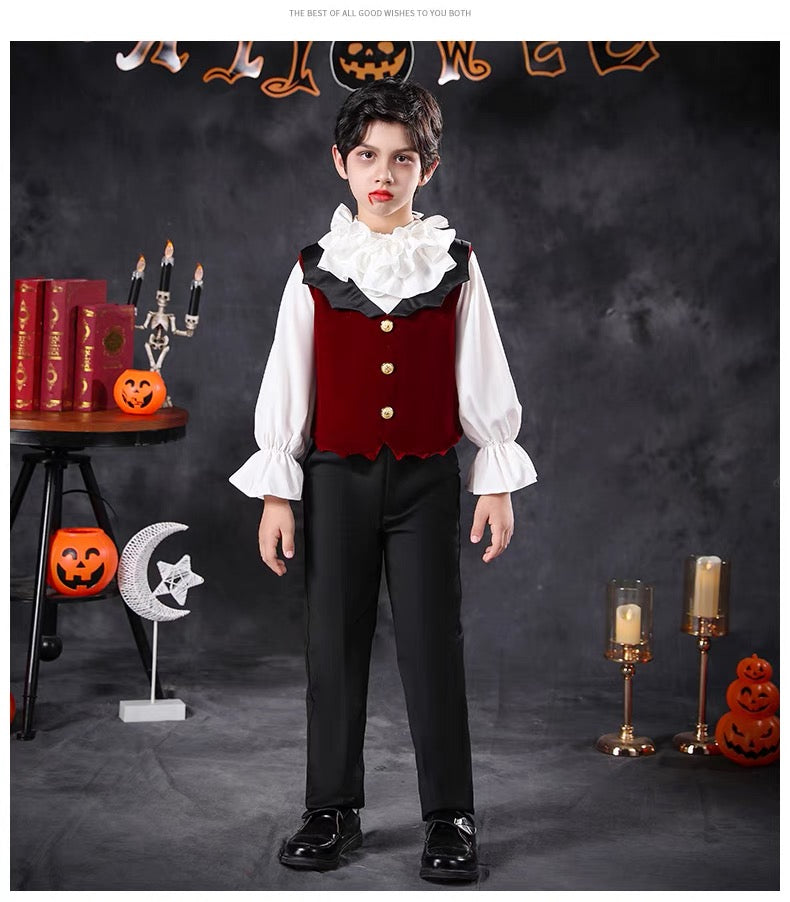 Children's Halloween costume for boy;  Vampire Prince costume