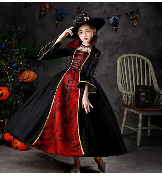 Halloween children's costumes Girls dress cosplay - Magic witches