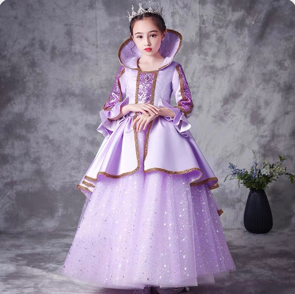 Children's Halloween costume ;Girls long-sleeved Snow White Dress