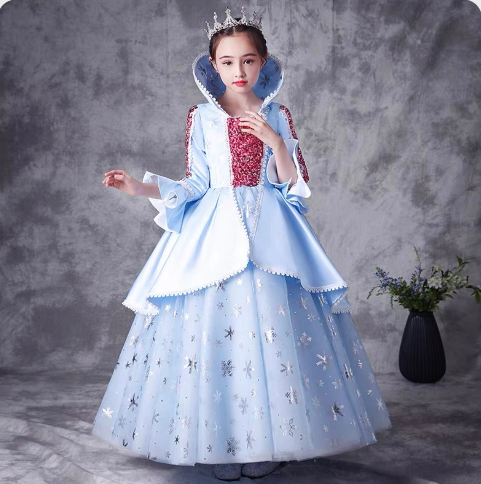 Children's Halloween costume ;Girls long-sleeved Snow White Dress