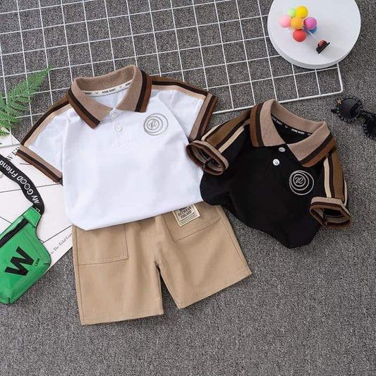 Summer Boy Two pieces Polo Shirt Short Set