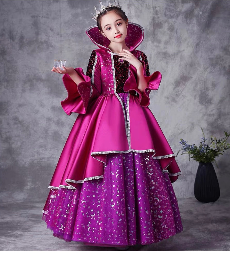 Children's Halloween costume ;Girls long-sleeved Snow White Dress